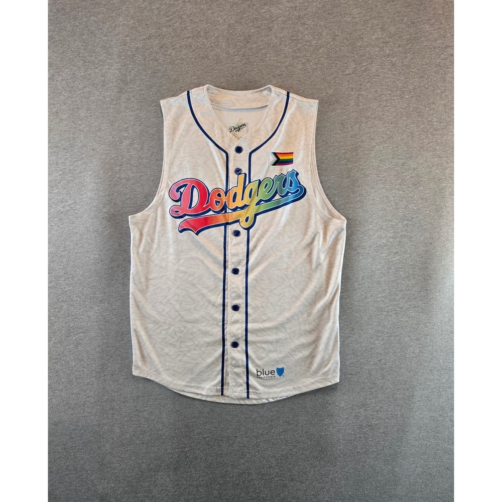 Dodgers Pride Jersey Mens Medium White Rainbow 2025 Stadium Giveaway SGA LGBTQ